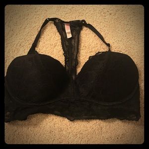 Black lace bralette. PINK